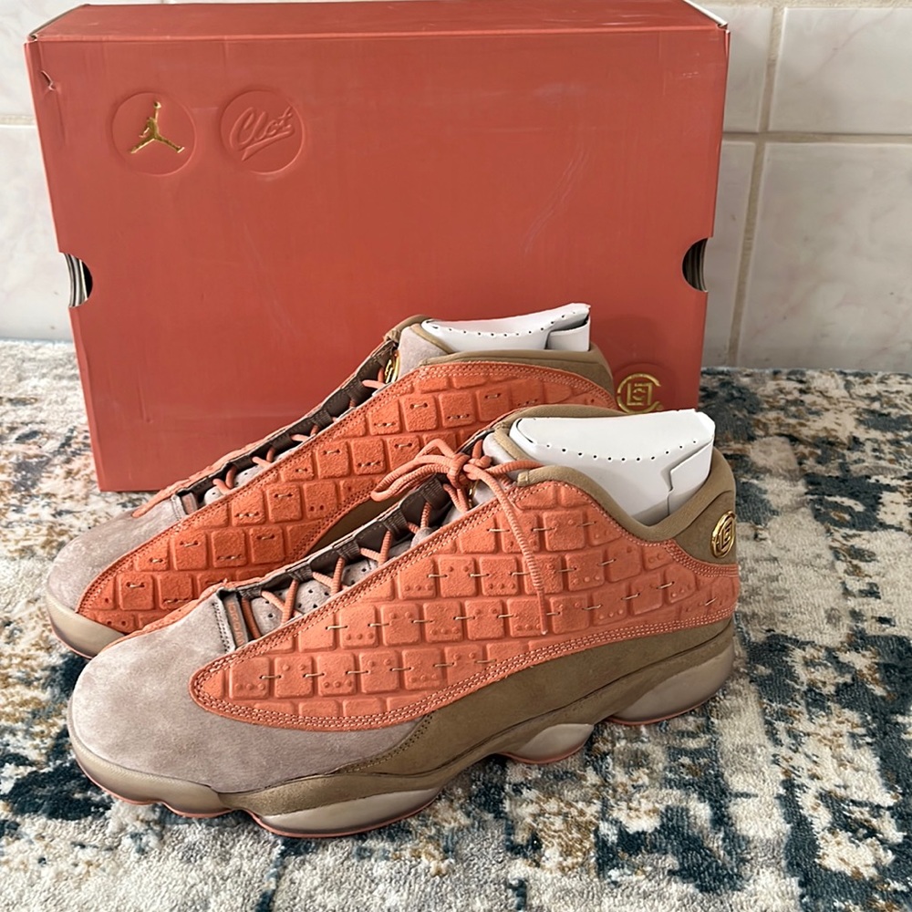 Clot x Jordan 13 retro 12 clay 1 fragment Travis suede brick dunk sb vintage air
